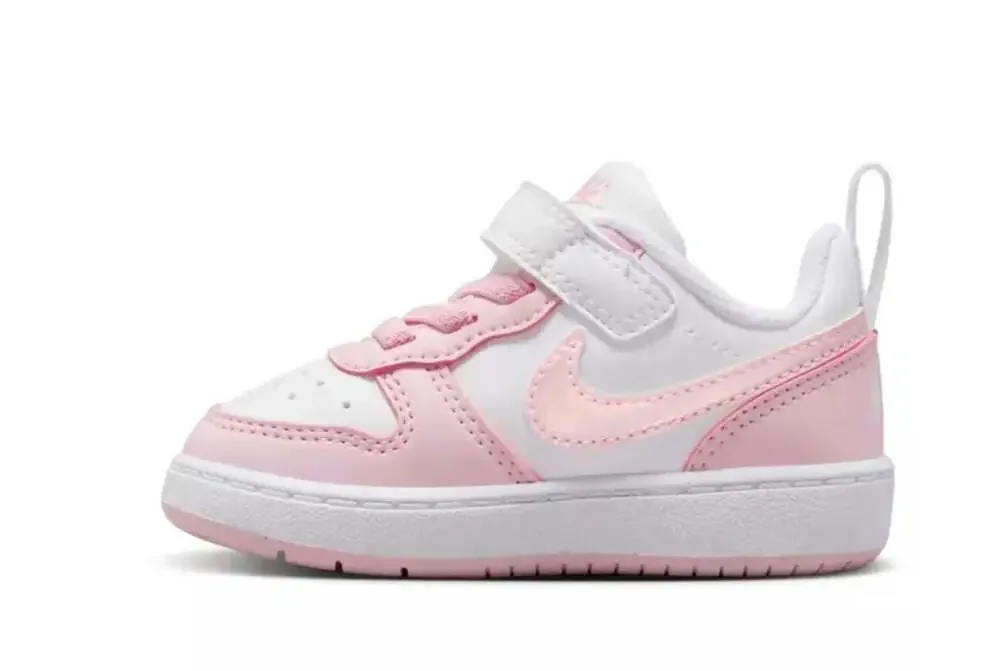 Nike Court Borough Low Recraft Toddler Shoes White/Pink Foam Size 3c